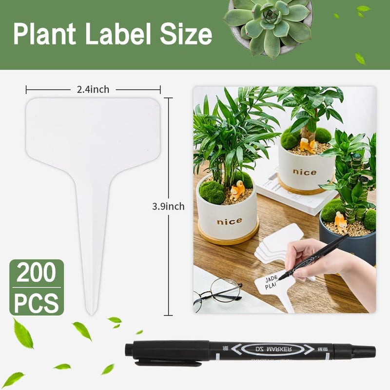 Bluckincle 200pcs Plant Labels, Garden Markers Signs, Outdoor Waterproof Stakes, 4 Inch Plastic Tags for Seedlings, Gardening Supplies, Greenhouse Accessories, Nursery - Image 2